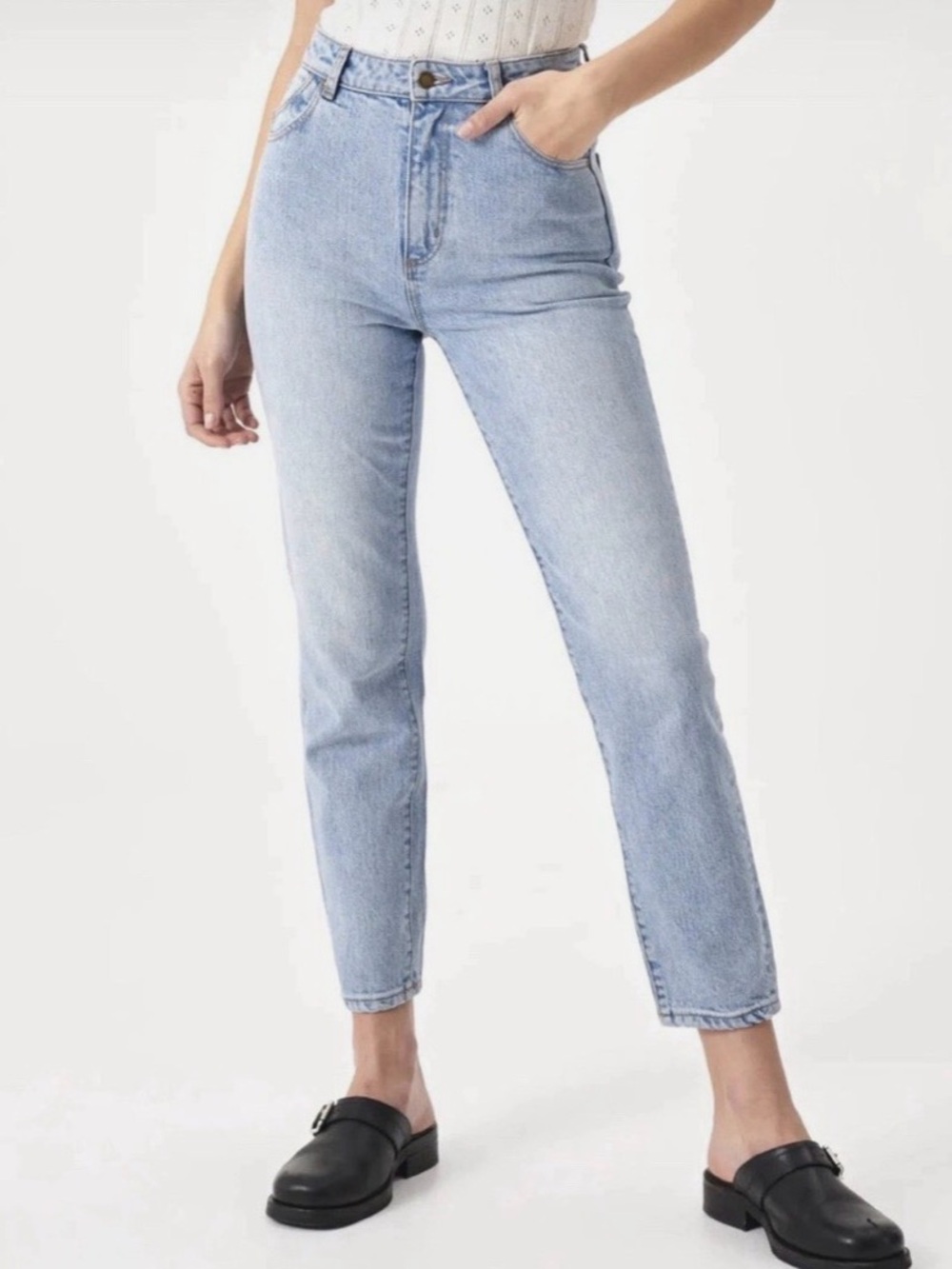 ROLLA'S Light Blue High-Rise Straight Leg Jeans